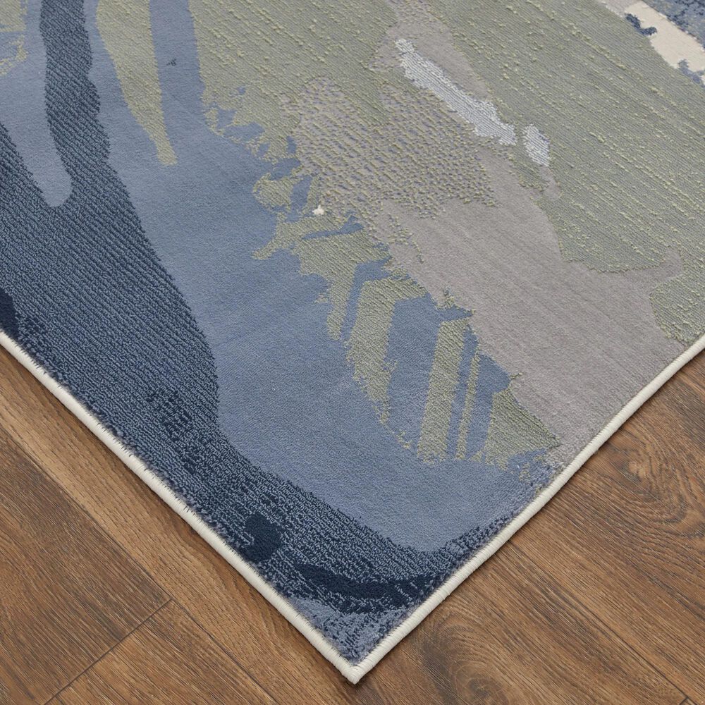Feizy Clio 2&#39;9&quot; x 7&#39;10&quot; Blue and Beige Runner, , large