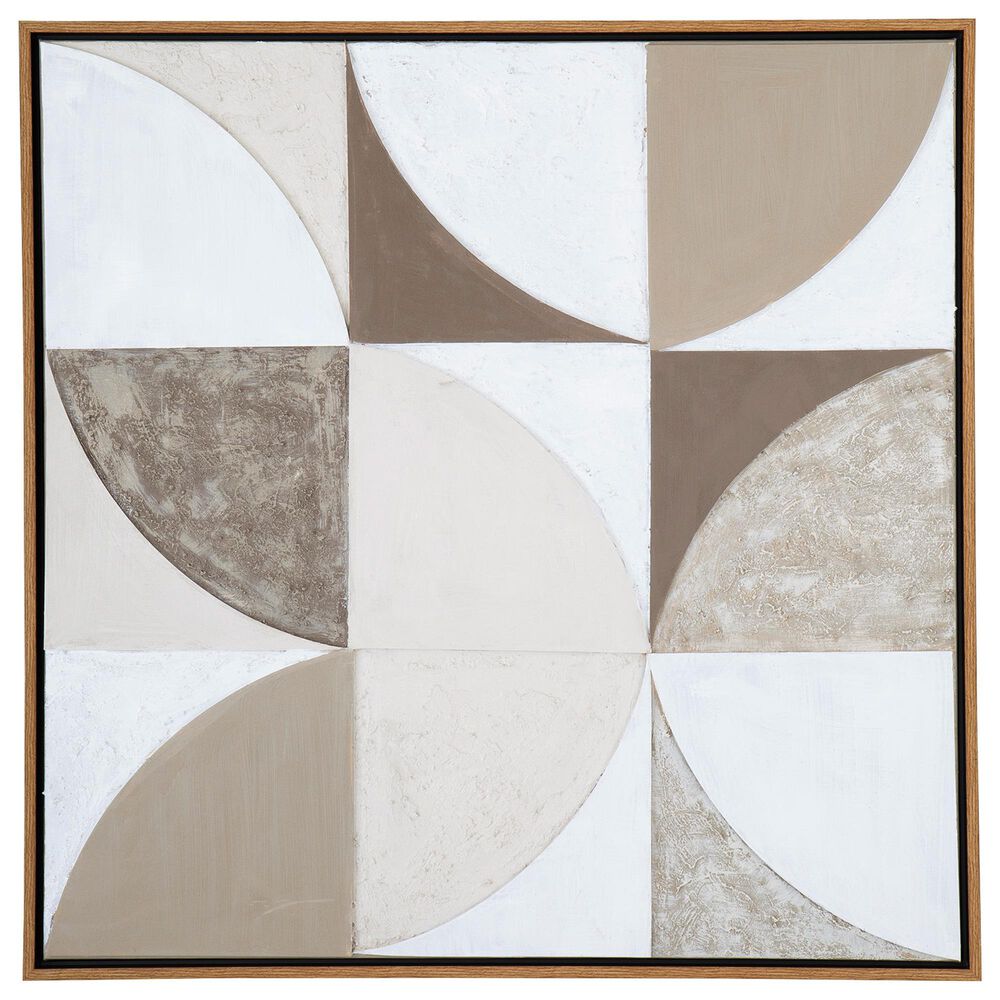 Ashley Harelman 40" x 40" Wall Art in Tan, Taupe and White, , large