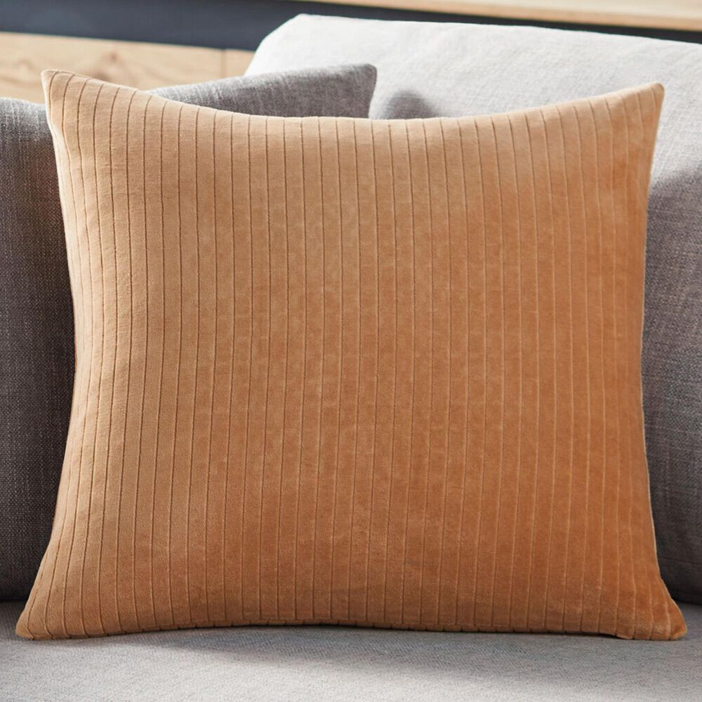 Surya 20&quot; Square Throw Pillow in Camel, , large
