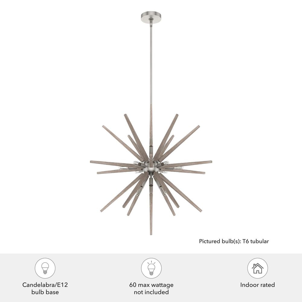 Hunter Jupiter Star 18-Light Pendant in Brushed Nickel, , large