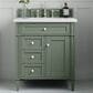James Martin Vanities Brittany 30" Single Bathroom Vanity in Smokey Celadon with 3 cm Arctic Fall Solid Surface Top and Rectangular Sink, , large