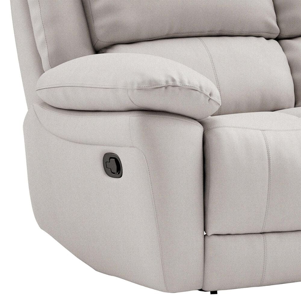 Furniture of America Glarus Manual Recliner Sofa and Loveseat Set in Off-White, , large