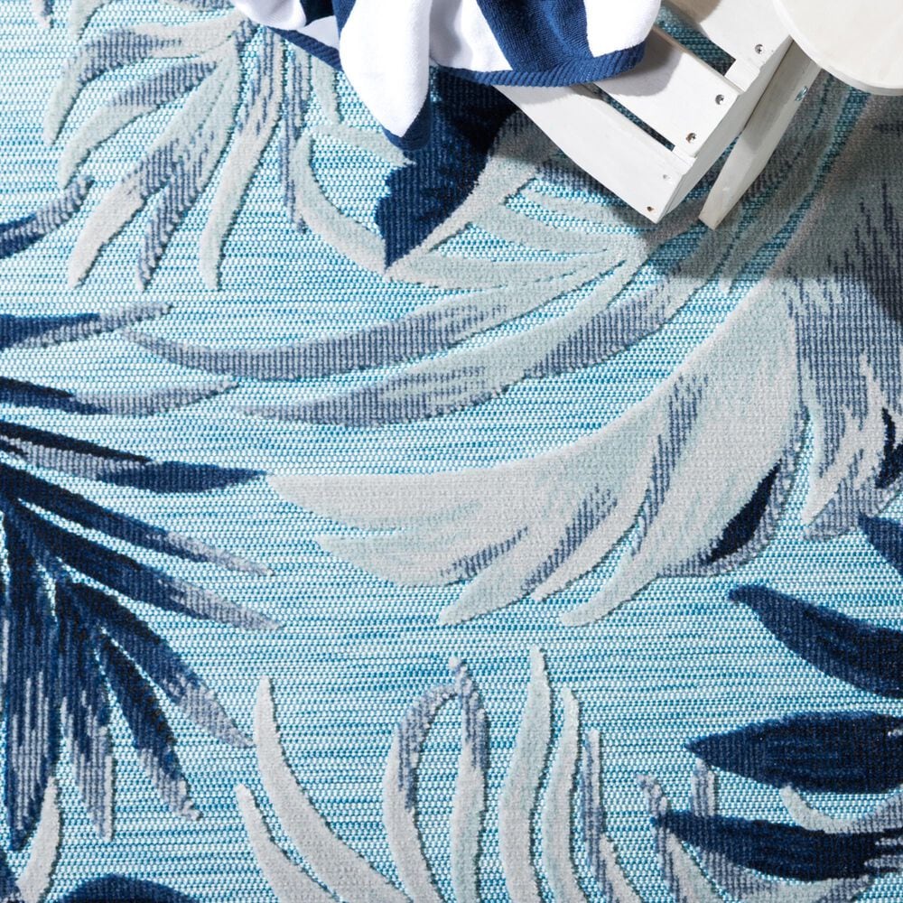 Safavieh Cabana CBN452J 8&#39; x 10&#39; Aqua and Navy Indoor/Outdoor Area Performance Rug, , large