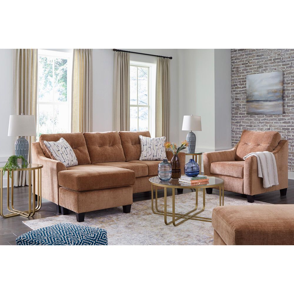 Ashley Amity Bay Stationary Queen Sofa Chaise Sleeper in Clay, , large