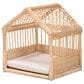 Baxton Studio Pieta Rattan Pet Bed with Removable Cushion in Natural Brown, , large