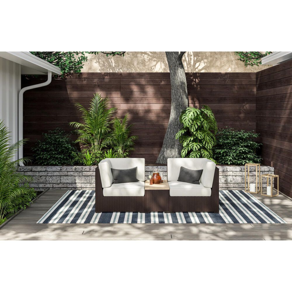 Homestyles Palm Springs 3-Piece Patio Set with Storage Table in Brown, , large