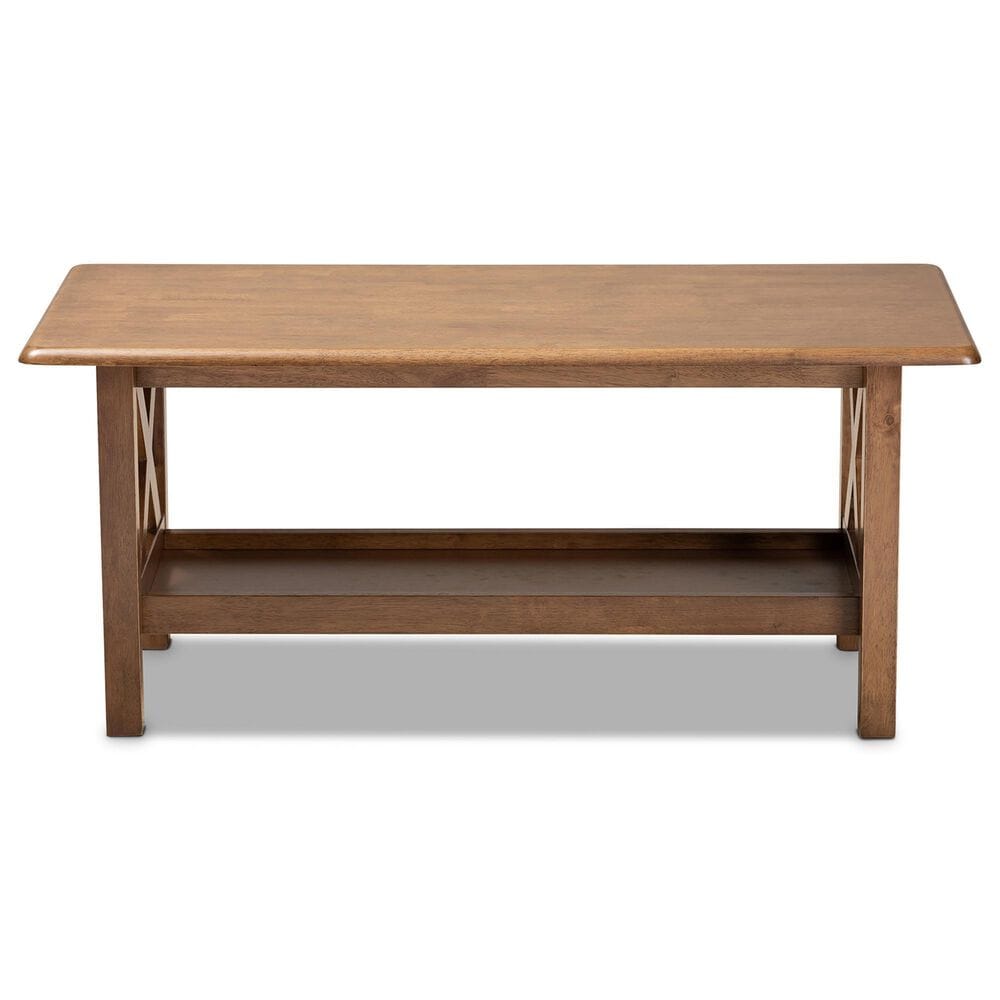 Baxton Studio Reese Coffee Table in Walnut Brown, , large