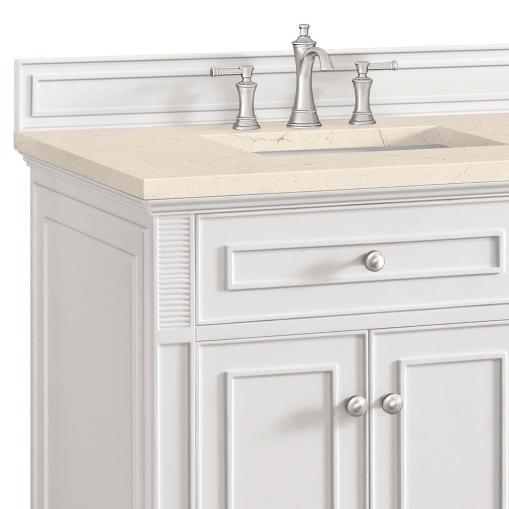 James Martin Vanities Lorelai 72&quot; Double Vanity in Bright White with 3 cm Eternal Marfil Quartz Top, , large