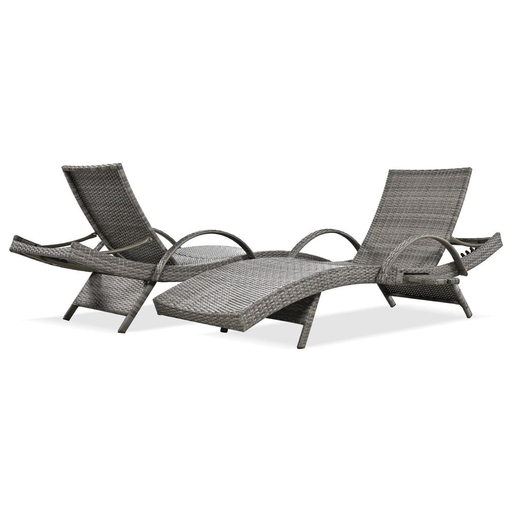 HOMLUX Outdoor Chaise Lounge in Grey (Set of 2), , large