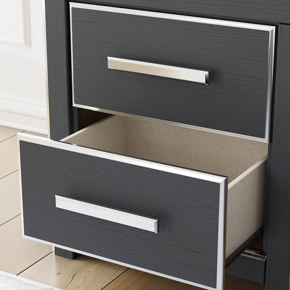 Ashley Zuraleus 2-Drawer Night Stand in Matte Black and Chrome, , large