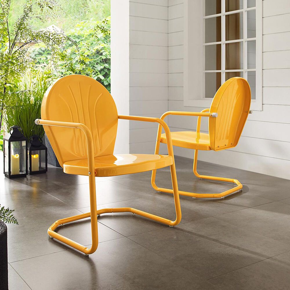 Crosley Furniture Griffith Metal Chair in Tangerine NFM