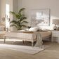 Baxton Studio Iseline King Platform Bed Frame in Antique White, , large