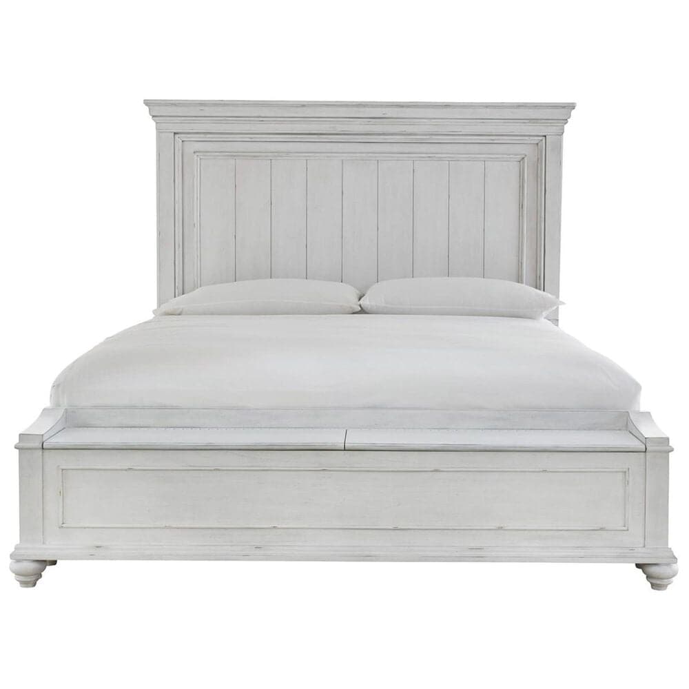 Ashley Kanwyn Queen Storage Bed in Distressed Whitewash, , large