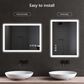 HOMLUX 42" x 30" LED Bathroom Vanity Mirror in Silver, , large