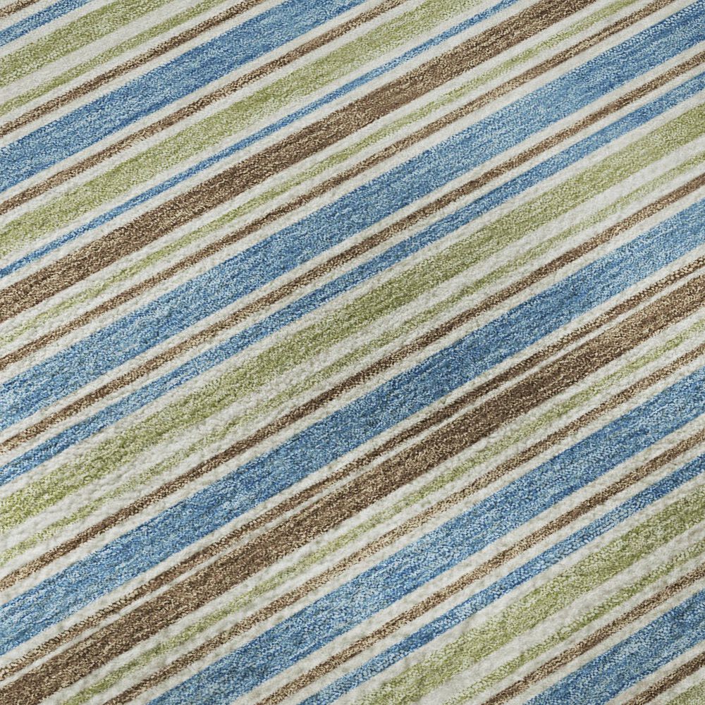 Dalyn Rug Company Soft Essentials Striped Blue 2'3" x 7'6" Indoor/Outdoor Runner, , large