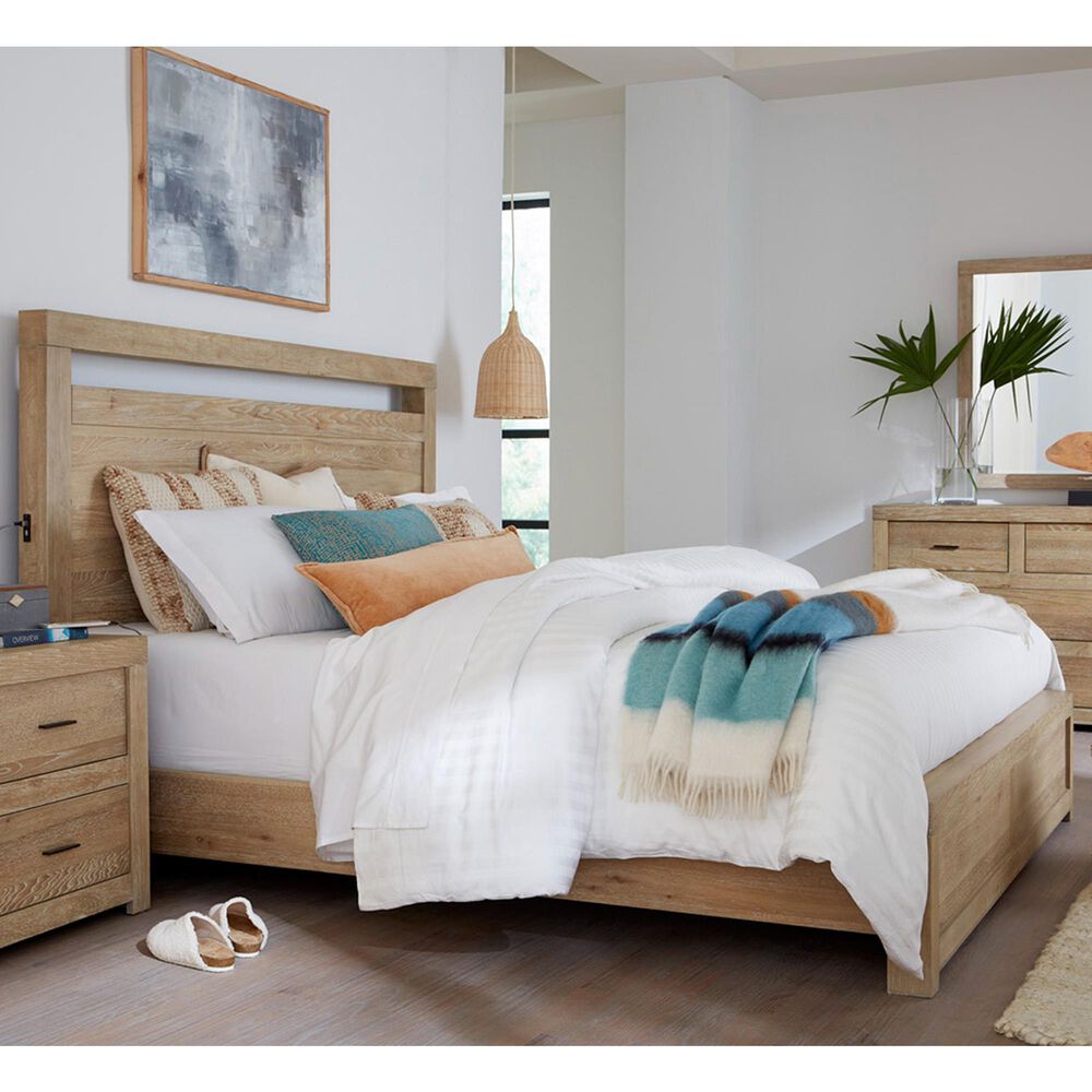 Riva Ridge Modern Loft King Panel Bed in Khaki, , large