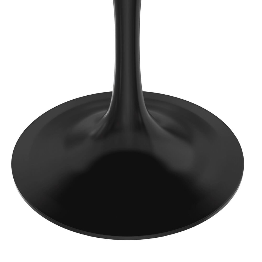 Leisuremod LeisureMod Verve Collection 48 Round Dining Table, Black Base with Sintered Stone Black Top, , large