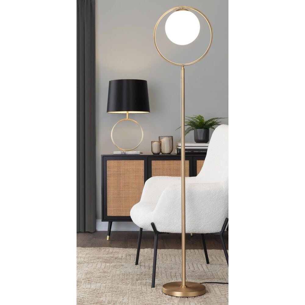 Grandview Gallery Moon Floor Lamp in Gold, , large