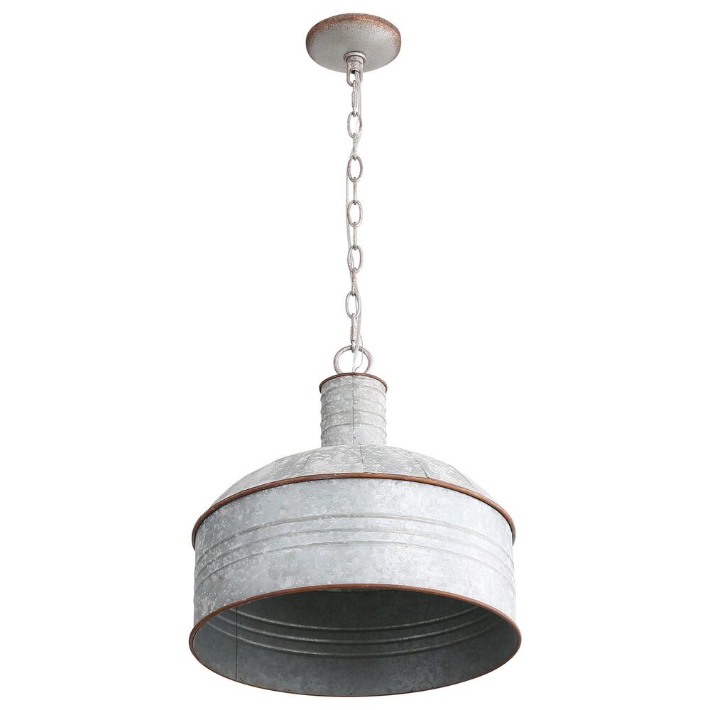 Golden Lighting Tinsmith 1-Light Mini Pendant in Aged Galvanized, , large