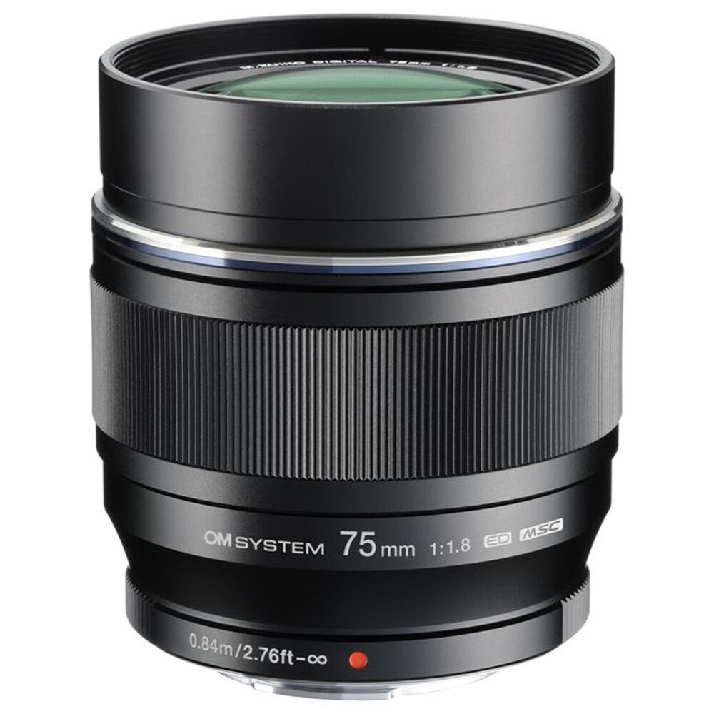 OM System M.Zuiko Digital ED 75mm F/1.8 Lens in Black, , large