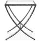 Furniture of America Lalia Side Table with Tempered Glass Top and X-Base in Gun Metal, , large