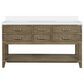 Lexora Home Norwalk 60" Double Bathroom Vanity in Grey Oak with White Cultured Marble Top and Rectangle Sink, , large