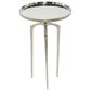 Maple and Jade 25" Round End Table with 3 Tripod Legs in Polished Silver, , large