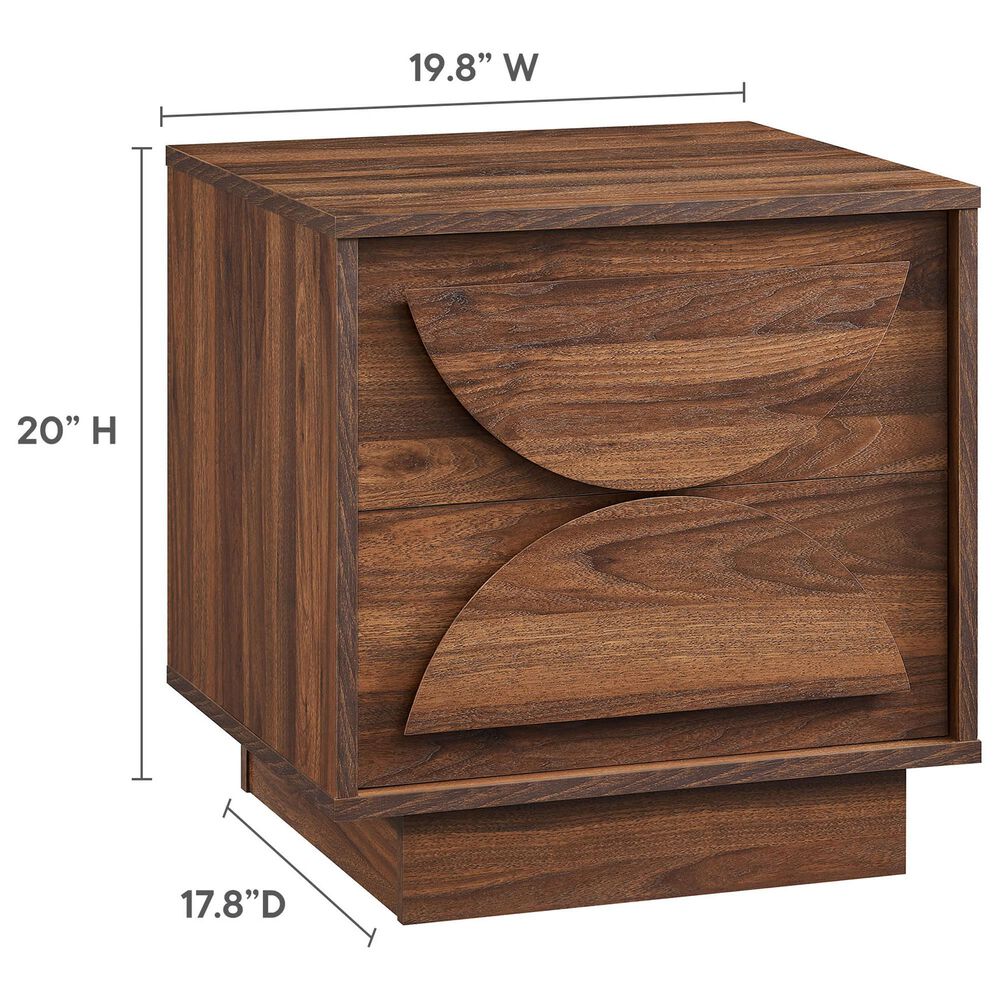Modway Bulwark 2 Drawer Nightstand in Walnut, , large