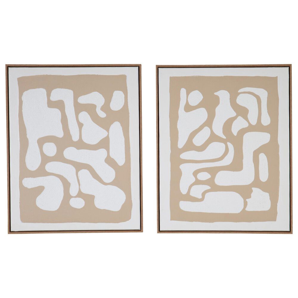 Ashley Waldett 24" x 30" Wall Art in Beige and White (Set of 2), , large
