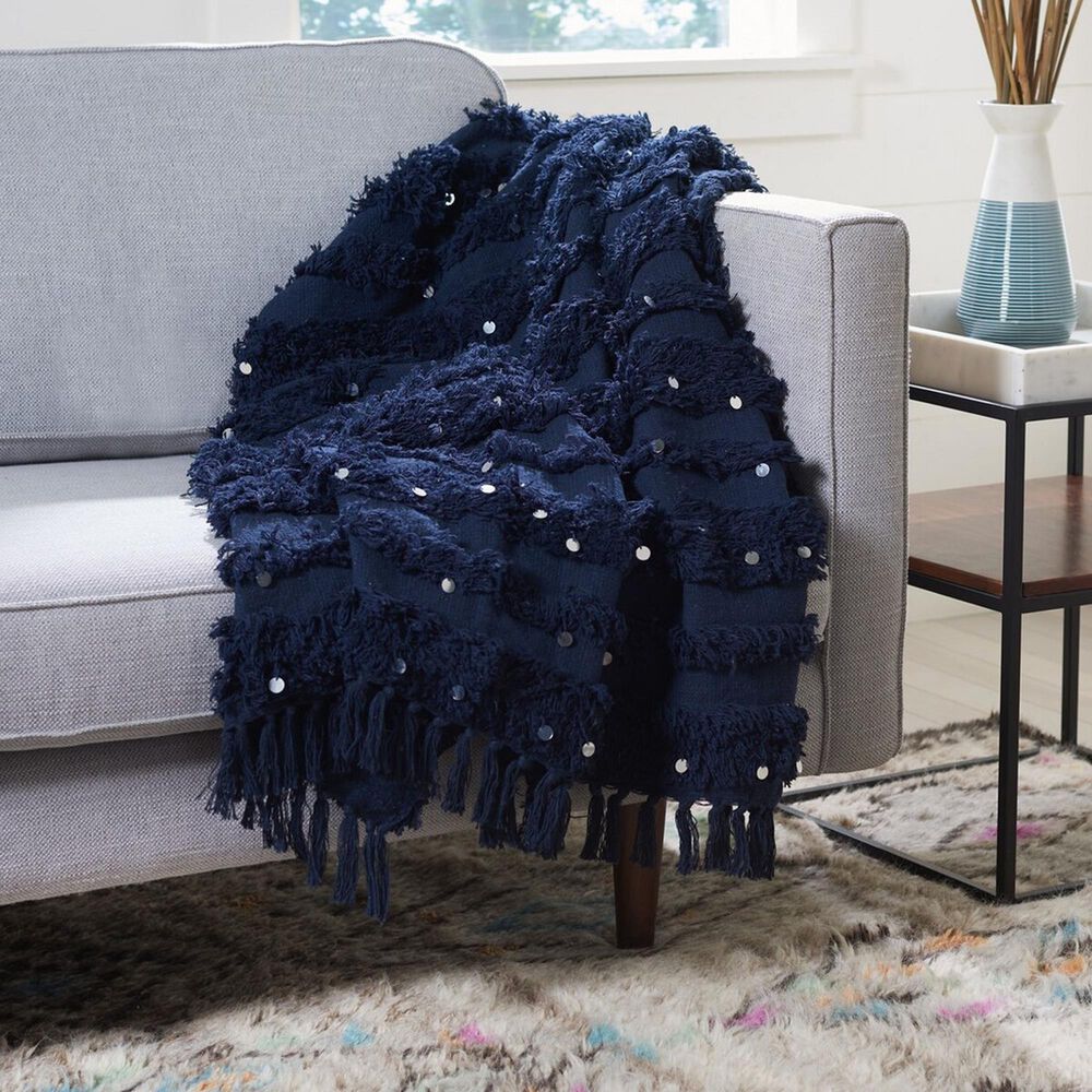 Safavieh Norlen 50&quot; x 60&quot; Throw in Navy, , large