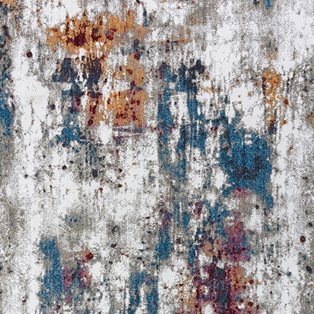 RIZZY Signature 2&#39;6&quot; x 8&#39; Ivory, Beige and Blue Runner, , large