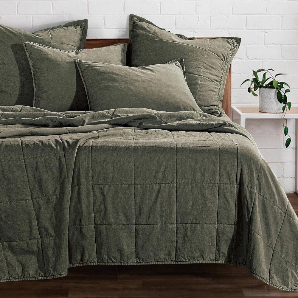 HiEnd Accents Stonewashed Cotton Canvas King Coverlet in Duffle Bag, , large