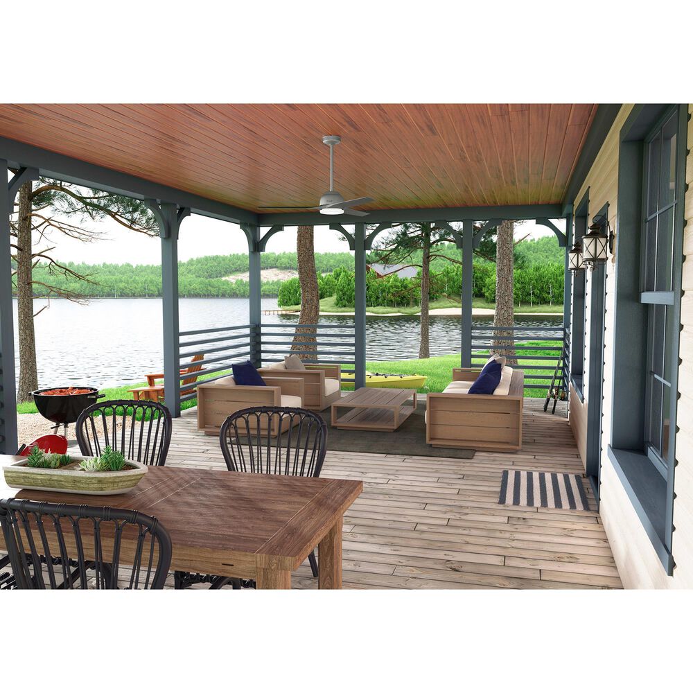 Hunter Gallegos 52&quot; Outdoor Ceiling Fan with Light in Matte Silver, , large