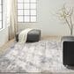 Nourison Infinity IFN04 4" x 6" Ivory, Grey and Blue Area Rug, , large