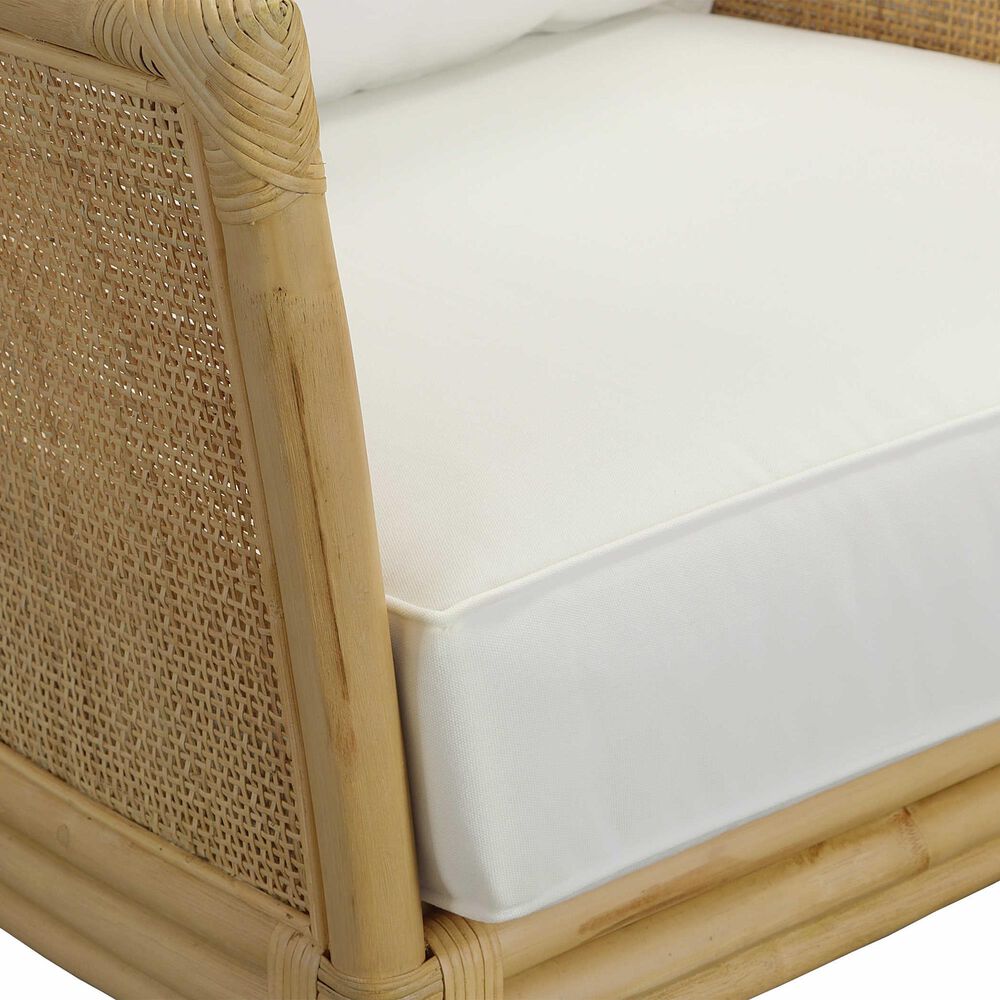 Uttermost Pacific Arm Chair with White Cushion in Natural, , large