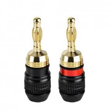 MetraAV Banana Plug Pair Premium in Gold, Black and Red, , large
