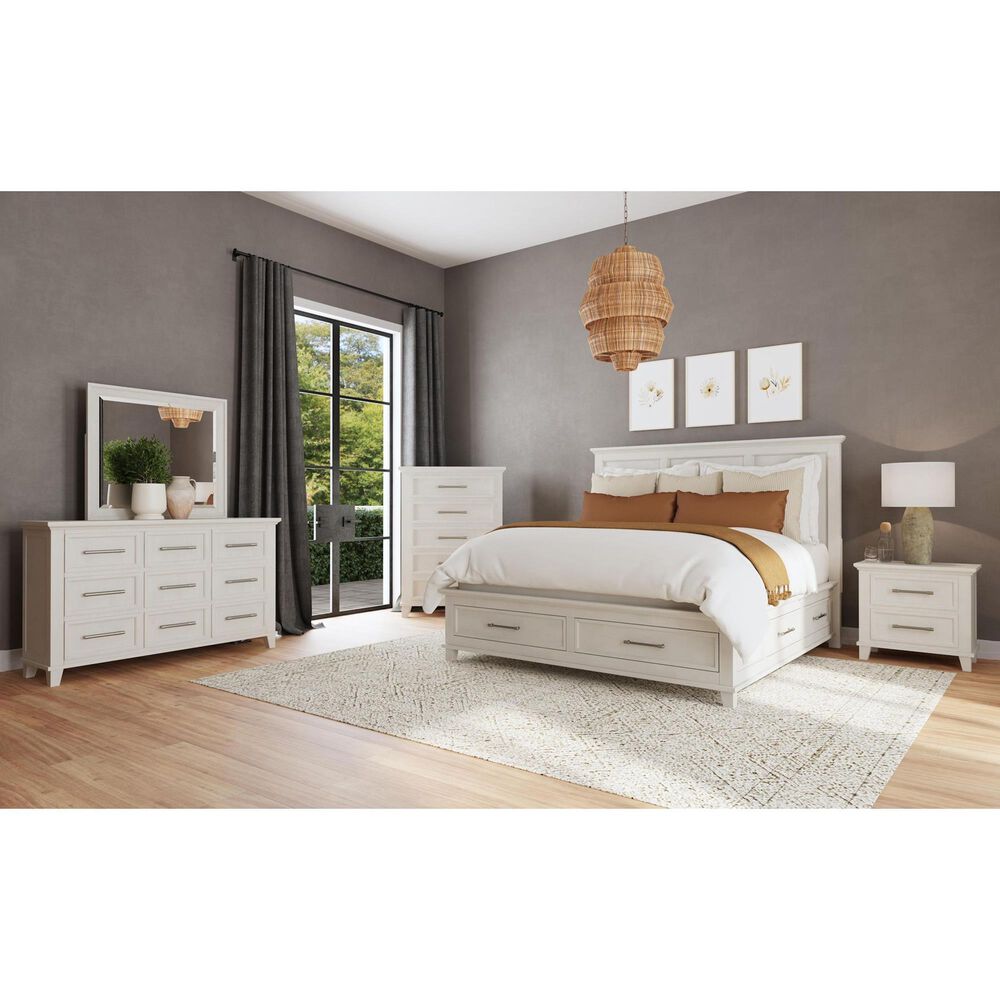 Mayberry Hill Canterbury Queen Storage Bed with Two Nightstands in Ivory, , large