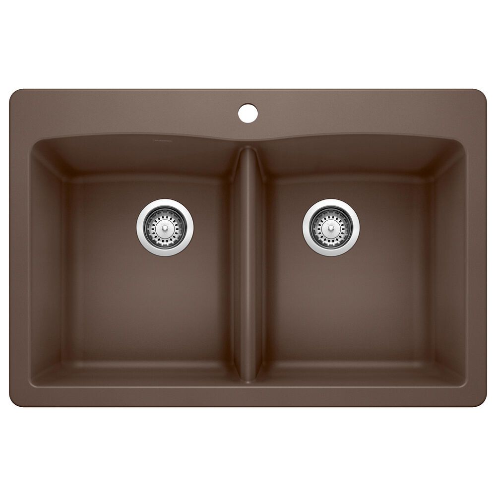 Blanco Diamond 33" Equal Double Dual Mount Kitchen Sink in Cafe, , large