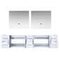 Lexora Home Geneva 84" Double Bathroom Vanity Cabinet Only in Glossy White and 36" LED Mirrors, , large