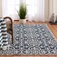 Central Oriental New Zealand Need 5"3" x 7"7" Cobalt and Ecru Area Rug, , large