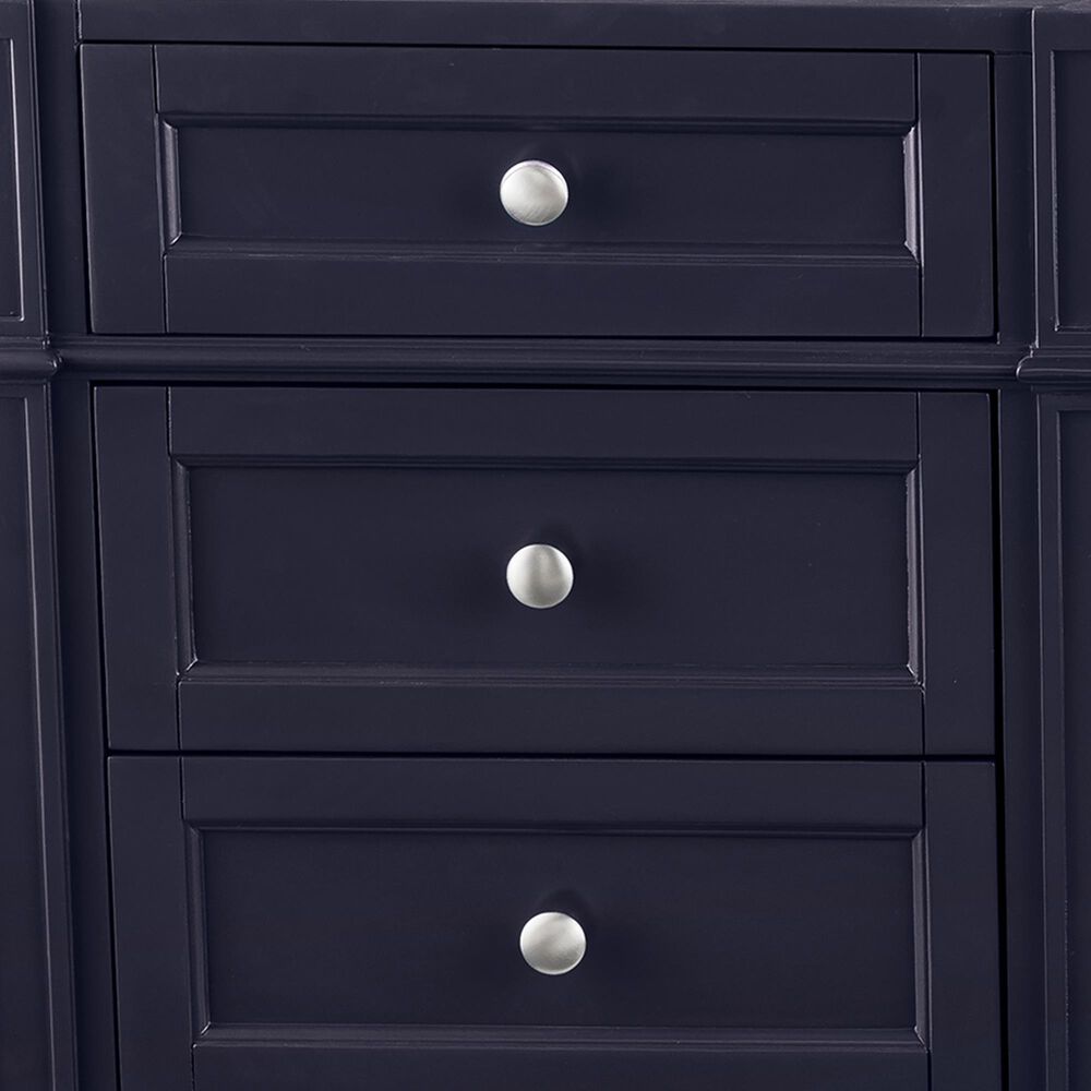 James Martin Vanities Brittany 60&quot; Single Bathroom Vanity in Victory Blue with 3 cm Carrara White Marble Top and Rectangle Sink, , large