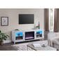 HOMLUX 70" TV Stand Console with Fireplace and LED Storage in White, , large