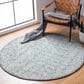 Safavieh Micro-Loop MLP526N 7" Round Navy and Ivory Area Rug, , large