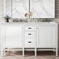James Martin Vanities Addison 60" Double Bathroom Vanity in Glossy White with 3 cm Eternal Jasmine Pearl Quartz Top and Rectangular Sinks, , large