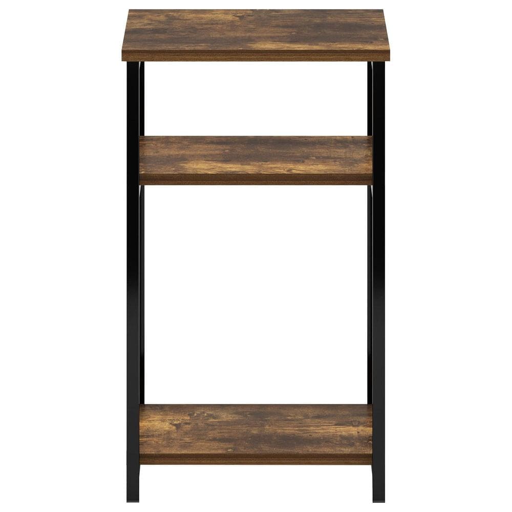 HOMLUX 3-Tier End Table with Open Shelf Storage Display in Amber Pine, , large