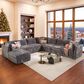 HOMLUX 8-Piece Mod L-Sectional with Chaise in Gray, , large