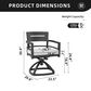 Hearth and Haven Patio Swivel Rocker Chair with Cushion in Ember Black (Set of 2), , large