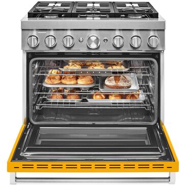 KitchenAid 5.1 Cu. Ft. Freestanding Dual Fuel Range with True Convection in Yellow Pepper, , large