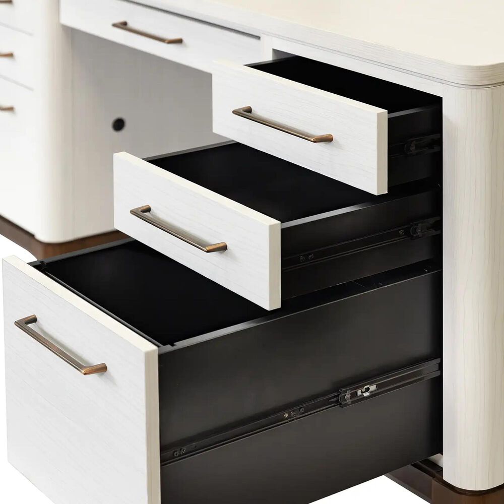 Wycliff Bay Pomono Double Pedestal Executive Desk in White, , large