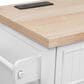 HOMLUX 56.5"" Kitchen Island with Drop Leaf in White and Natural, , large